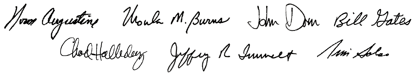 Principals' Signatures